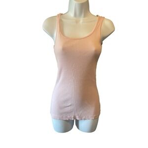 No Boundaries Y2K Coquette Women Ribbed Scoop Neck Tank Top S Pink Balletcore